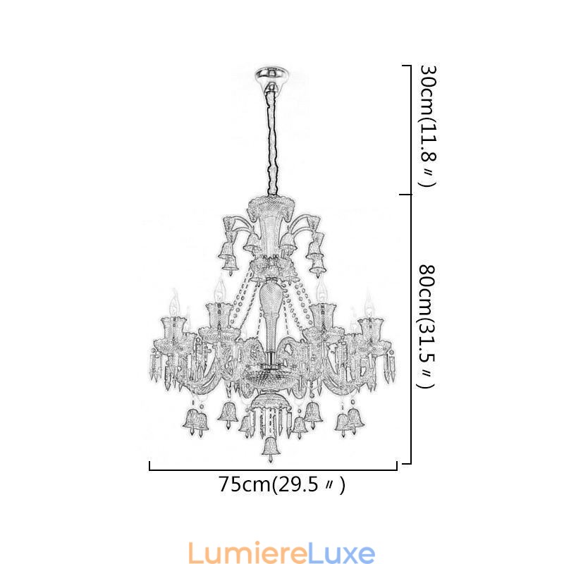 Plafonnier en cristal, lustre européen, suspension avec cloches