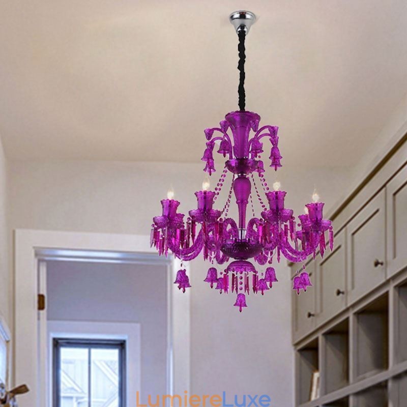 Plafonnier en cristal, lustre européen, suspension avec cloches