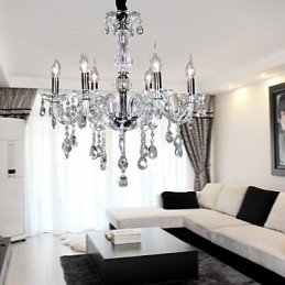 Lustre élégant en cristal à 6 lumières