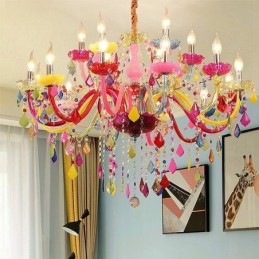 Lustre coloré de style européen, suspension de luxe