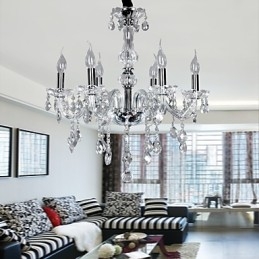 Lustre élégant en cristal à 6 lumières