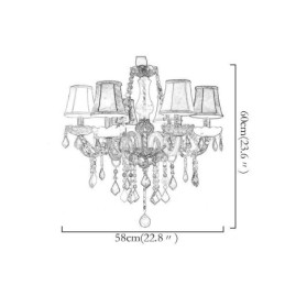 Grand lustre en cristal coloré de style européen