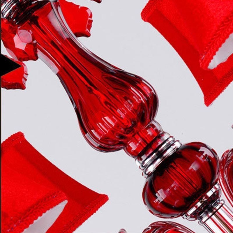 Lustre en cristal de luxe de couleur rouge européen