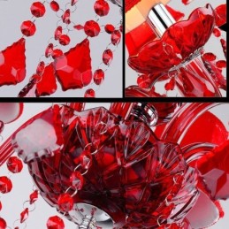 Lustre en cristal de luxe de couleur rouge européen