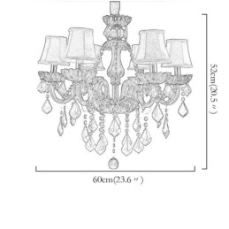 Lustre européen élégant en cristal de couleur rouge