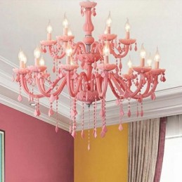 Lustre en cristal élégant, grande suspension européenne