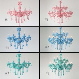Lustre en cristal élégant, grande suspension européenne