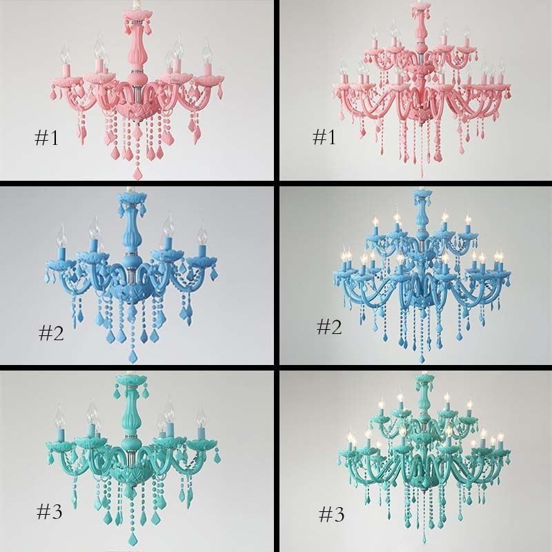 Lustre en cristal élégant, grande suspension européenne