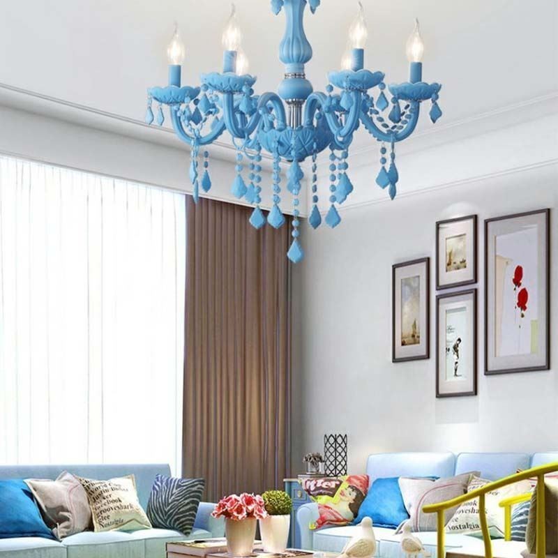 Lustre en cristal élégant, grande suspension européenne