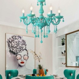 Lustre en cristal élégant, grande suspension européenne
