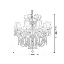 Lustre élégant en cristal de style européen, suspension de couleur blanche
