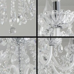 Lustre élégant en cristal de style européen, suspension de couleur blanche