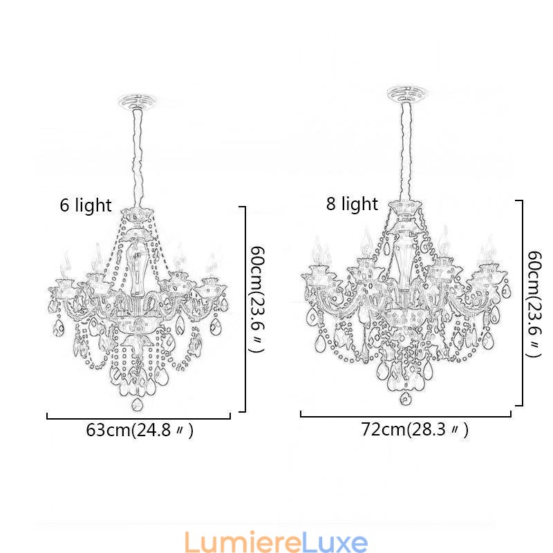 Lustre en cristal de luxe européen noir 10 lumières