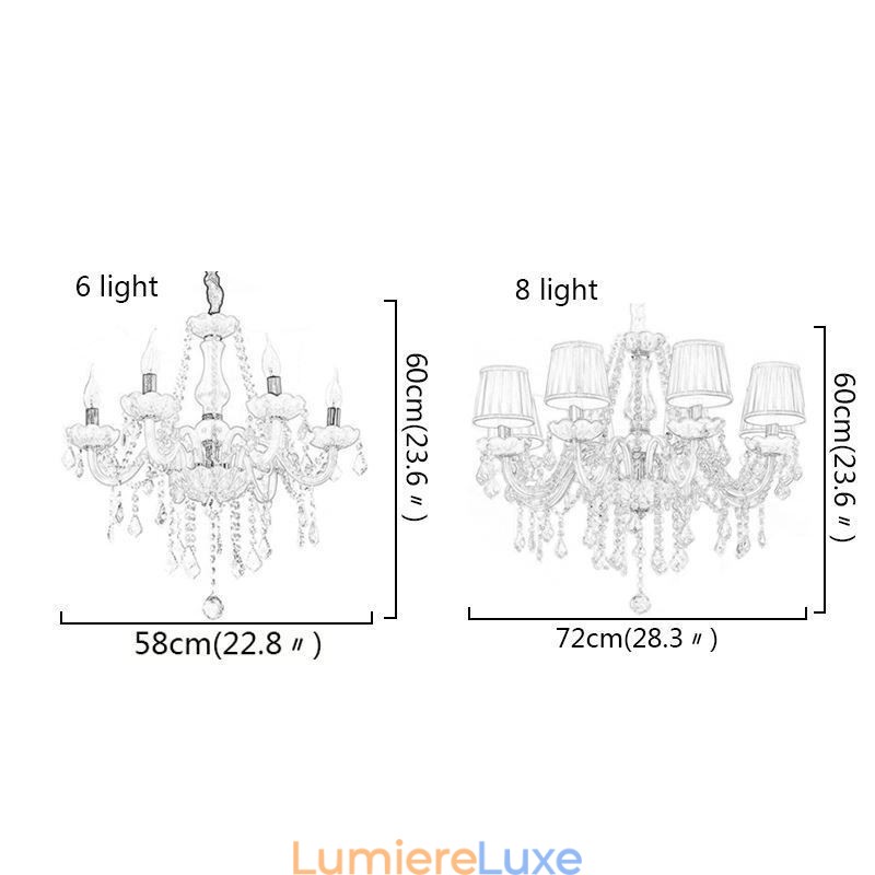 Lustre en cristal créatif, suspension européenne élégante