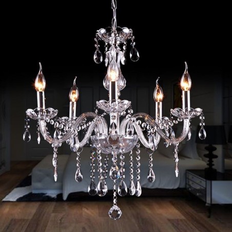 Lustre en cristal élégant, suspension européenne moderne Lustre en cristal élégant, suspension européenne moderne