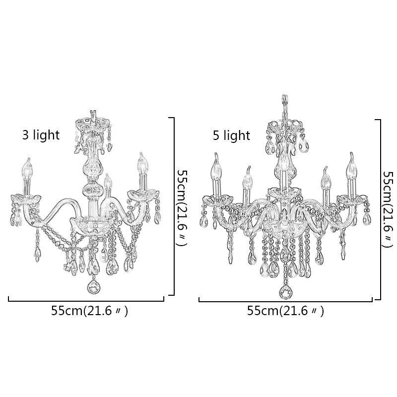 Lustre en cristal élégant, suspension européenne moderne