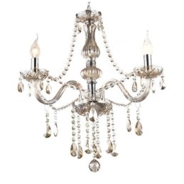 Lustre en cristal européen couleur cognac, suspension en verre