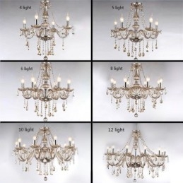 Lustre en cristal européen couleur cognac, suspension en verre