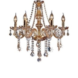 Lustre européen en cristal de luxe couleur ambre