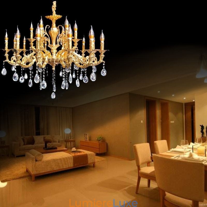 Lustre en cristal moderne de luxe, éclairage de plafond, éclairage de décoration pour la maison