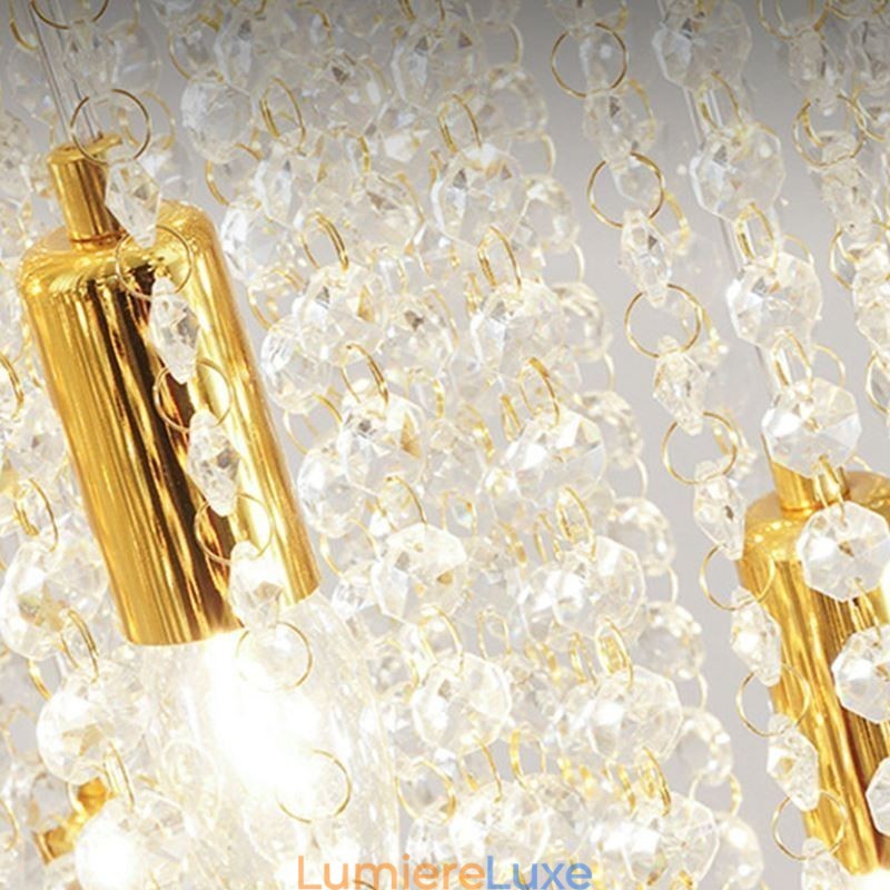 Lustre en cristal moderne de luxe pour escalier avec 19 lumières