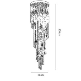 Lustre en cristal moderne de luxe pour escalier avec 19 lumières