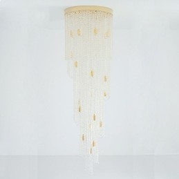 Lustre en cristal moderne de luxe pour escalier avec 19 lumières