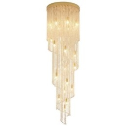 Lustre en cristal moderne de luxe pour escalier avec 19 lumières