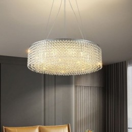 Lustre en cristal moderne, plafonnier décoratif de luxe européen avec 12 lumières