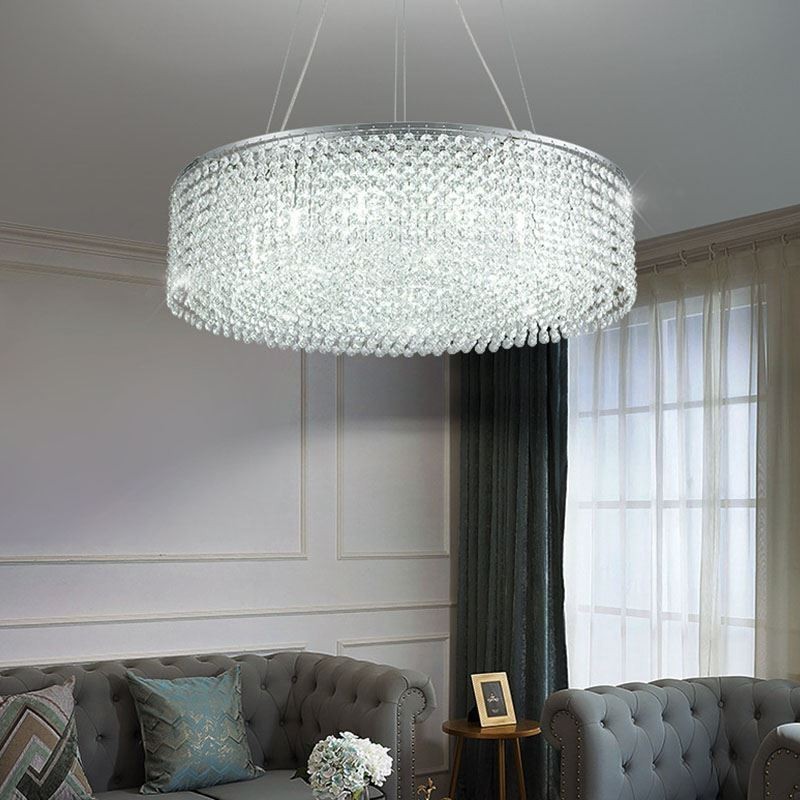 Lustre en cristal moderne, plafonnier décoratif de luxe européen avec 12 lumières