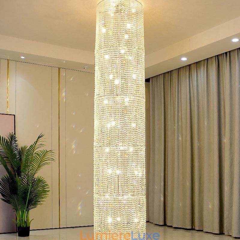Lustre en cristal de luxe, décoration moderne, plafonnier avec 36 lumières