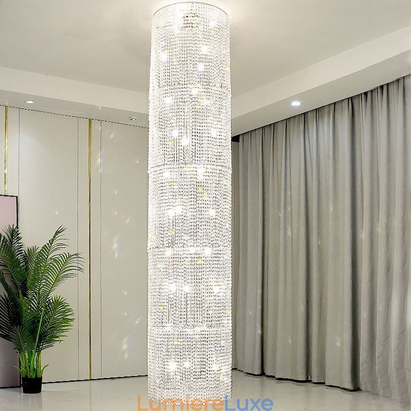 Lustre en cristal de luxe, décoration moderne, plafonnier avec 36 lumières