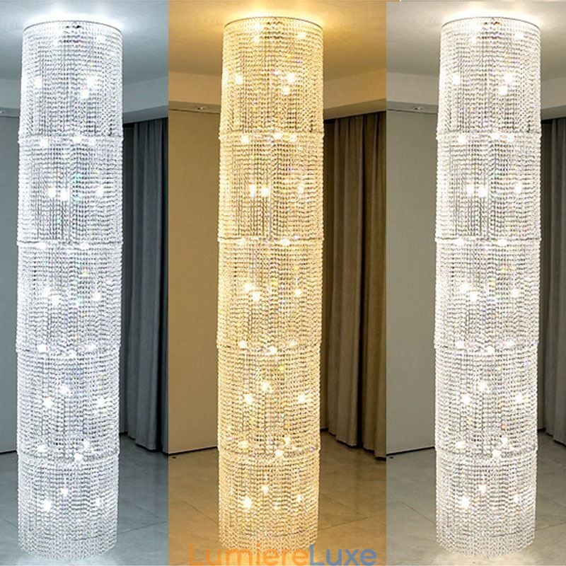 Lustre en cristal de luxe, décoration moderne, plafonnier avec 36 lumières