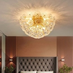 Plafonnier décoratif moderne en verre semi-circulaire en forme de fleur