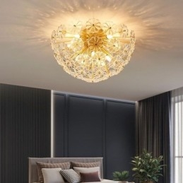 Plafonnier décoratif moderne en verre semi-circulaire en forme de fleur