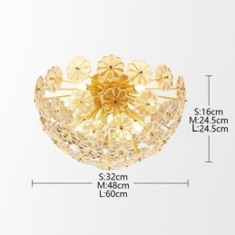 Plafonnier décoratif moderne en verre semi-circulaire en forme de fleur