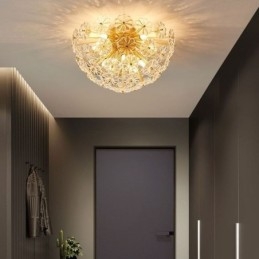 Plafonnier décoratif moderne en verre semi-circulaire en forme de fleur