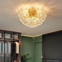 Plafonnier décoratif moderne en verre semi-circulaire en forme de fleur