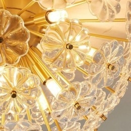 Plafonnier décoratif moderne en verre semi-circulaire en forme de fleur