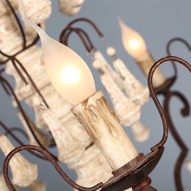 Lustre élégant en bois de style rétro