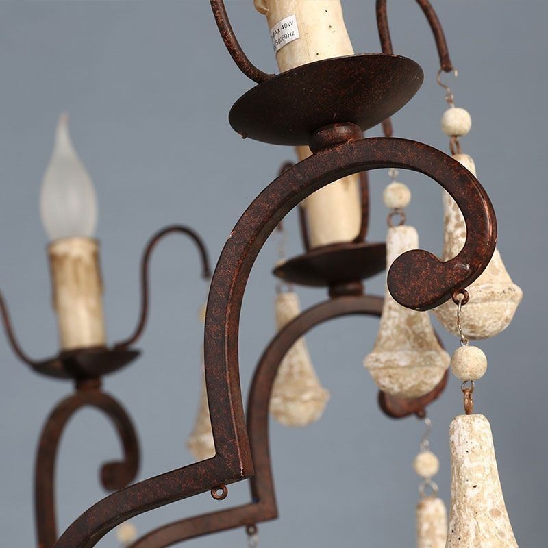 Lustre élégant en bois de style rétro