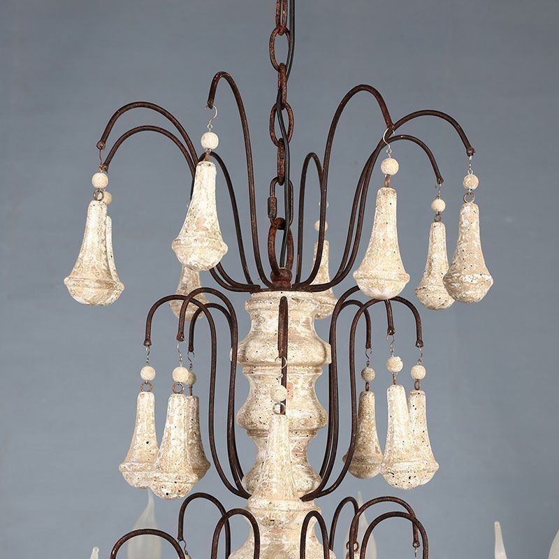 Lustre élégant en bois de style rétro