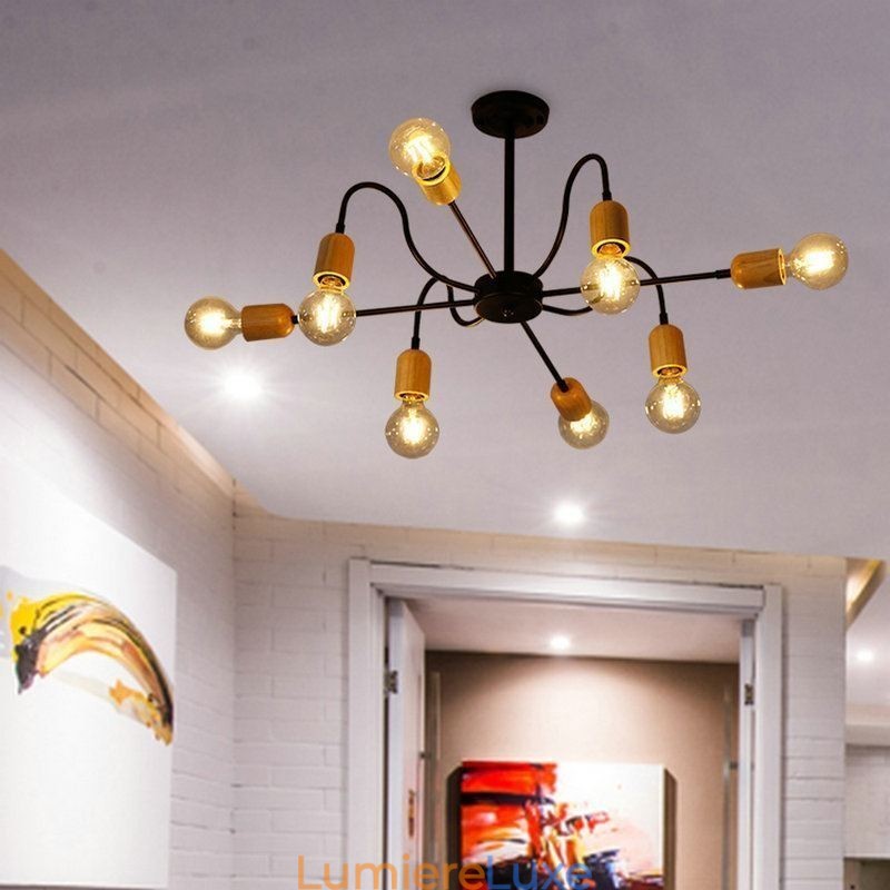 Lustre araignée contemporain en fer créatif