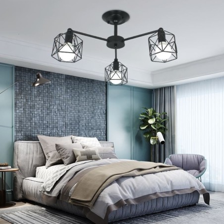 Lampe suspendue moderne en forme de cage à oiseaux, éclairage décoratif en fer Lampe suspendue moderne en forme de cage à oiseaux, éclairage décoratif en fer