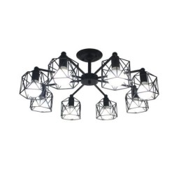 Lampe suspendue moderne en forme de cage à oiseaux, éclairage décoratif en fer