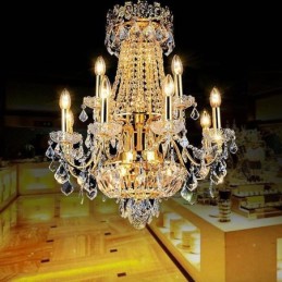 Lustre en cristal de luxe européen pour escalier duplex