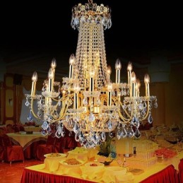 Lustre en cristal de luxe européen pour escalier duplex