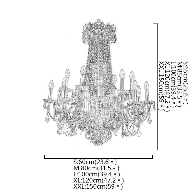Lustre en cristal de luxe européen pour escalier duplex