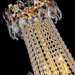 Lustre en cristal de luxe européen pour escalier duplex