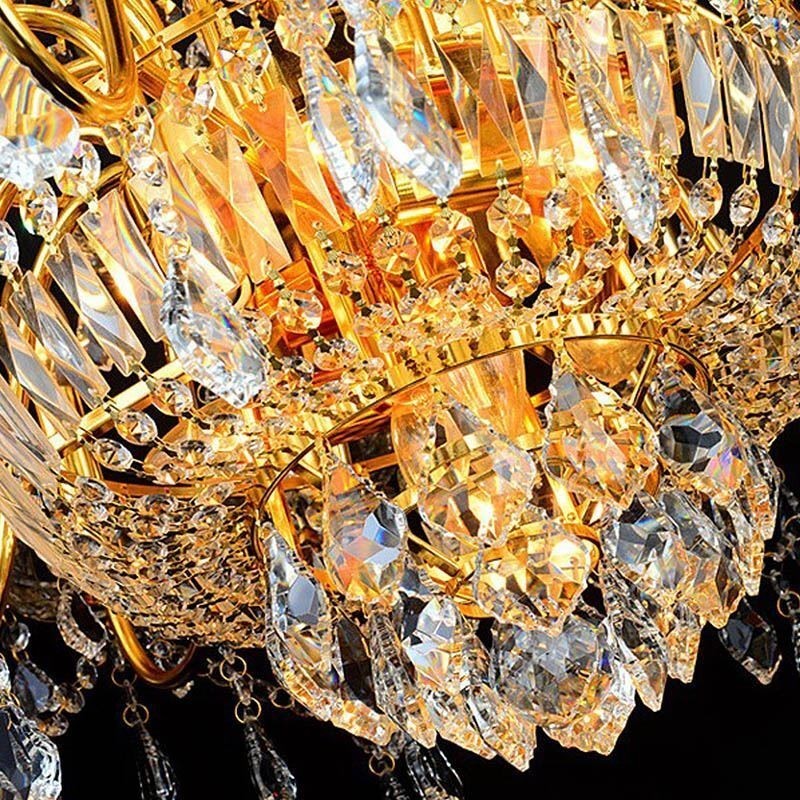 Lustre en cristal de luxe européen pour escalier duplex